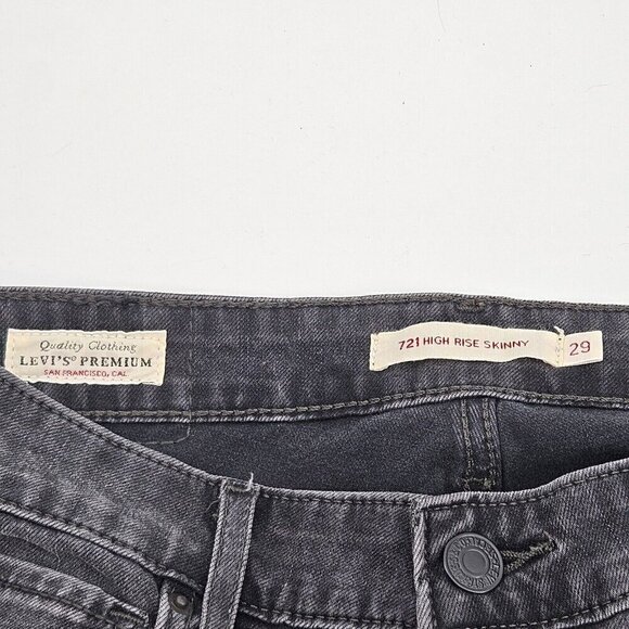 Levi's Premium 721 High Rise Skinny Jeans Gray Women’s Size 29 Denim Classic - Picture 4 of 10